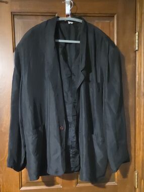 Men's Black Open-Front Blazer Jacket